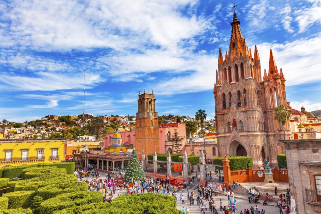 Colorful buildings in a safe Mexican city to live in